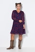 Kleid, A-Line, Kiss-Alloverprint, Ballon-Langarm