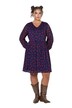 Kleid, A-Line, Kiss-Alloverprint, Ballon-Langarm