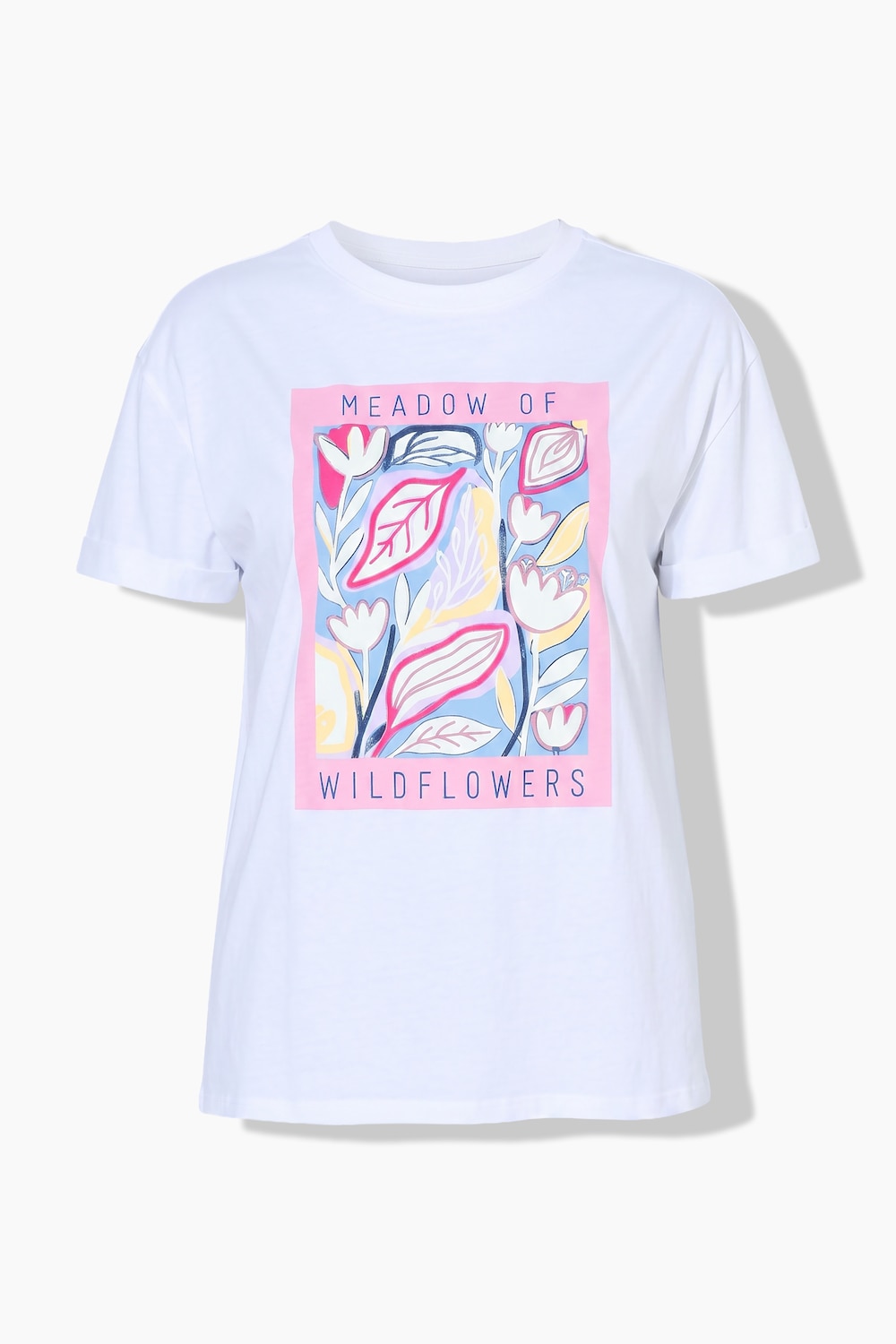 T-Shirt, Boxy Fit, Blumen-Motiv
