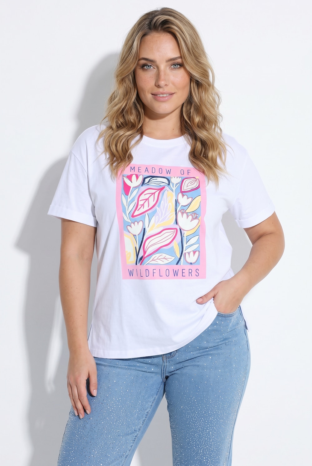 T-Shirt, Boxy Fit, Blumen-Motiv, Angel of Style x MIAMODA