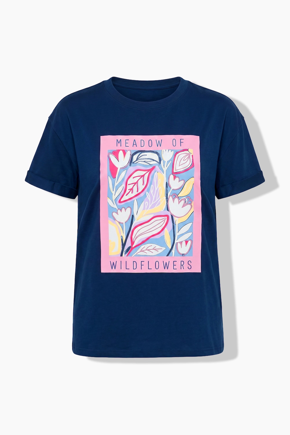 T-Shirt, Boxy Fit, Blumen-Motiv