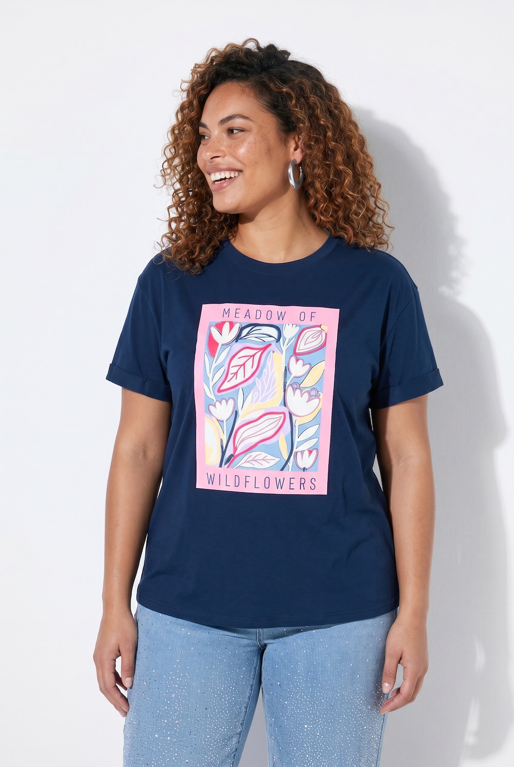 T-Shirt, Boxy Fit, Blumen-Motiv, Angel of Style x MIAMODA
