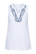 Top, A-line, lace print insert, sleeveless