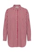 Streifenbluse, oversized, Krepp, Langarm