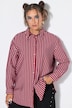 Stripete bluse, oversized, krepp, lange ermer