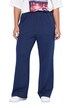 Nadelstreifen-Hose, Straight Wide Legs, Elastikbund