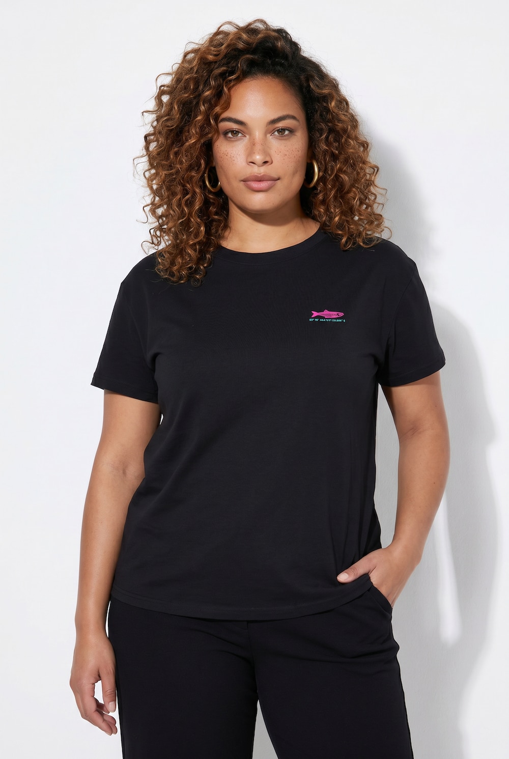 T-Shirt, Boxy Fit, Sardinen-Motiv auf dem Rücken, Angel of Style x MIAMODA