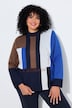 Pullover, Colorblocking, Ziersteine, Stehkragen, Langarm