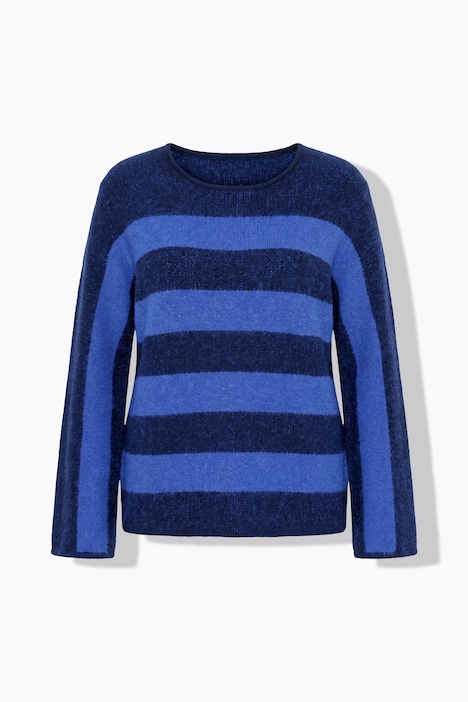 Pullover, Blockstreifen, Oversized, Rundhals, Langarm