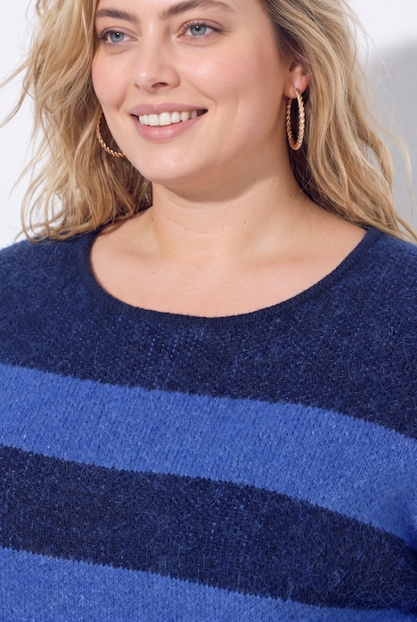 Pullover, Blockstreifen, Oversized, Rundhals, Langarm
