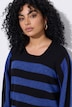 Pullover, Blockstreifen, Oversized, Rundhals, Langarm