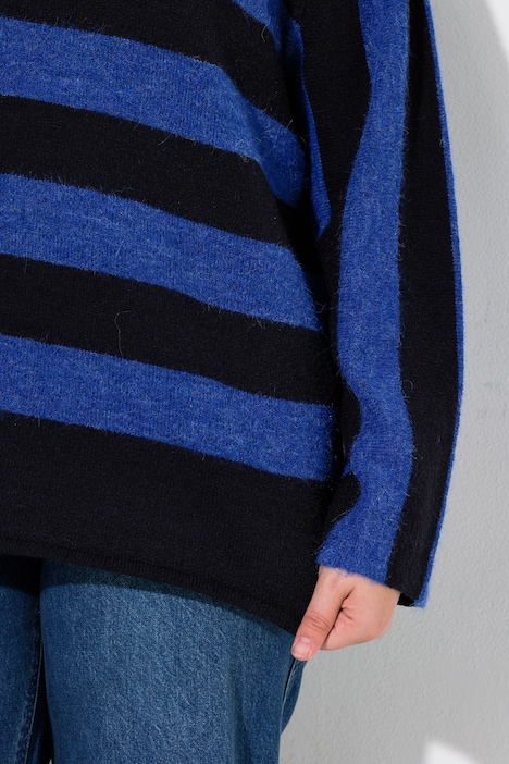 Pullover, Blockstreifen, Oversized, Rundhals, Langarm