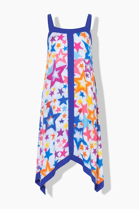 Viskose Kleid, ärmellose A-Linie, Sternenmuster, ⁠Angel of Style x MIAMODA