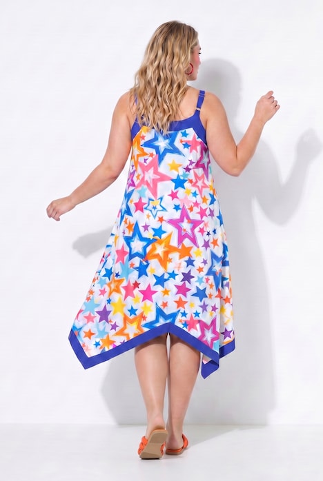 Viskose Kleid, ärmellose A-Linie, Sternenmuster, ⁠Angel of Style x MIAMODA