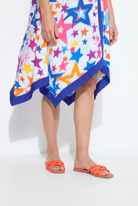 Viskose Kleid, ärmellose A-Linie, Sternenmuster, ⁠Angel of Style x MIAMODA