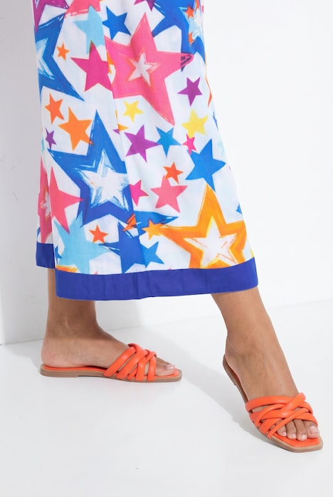 Palazzo-Hose, weites, gerades Bein, Sternen-Muster
