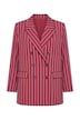 Nadelstreifen-Blazer, Straight Shape, doppelreihige Knopfleiste
