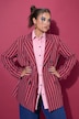 Nålestripet blazer, rett passform, dobbeltspent knappestolpe