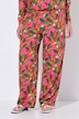 Pantalon, jambe large et droite, motif piments et fleurs