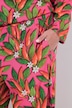 Pantalon, jambe large et droite, motif piments et fleurs