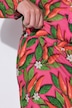 Pantalon, jambe large et droite, motif piments et fleurs