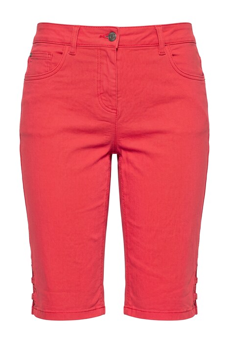 Berry denim Bermuda shorts, straight leg, 5 pocket, slit at hem