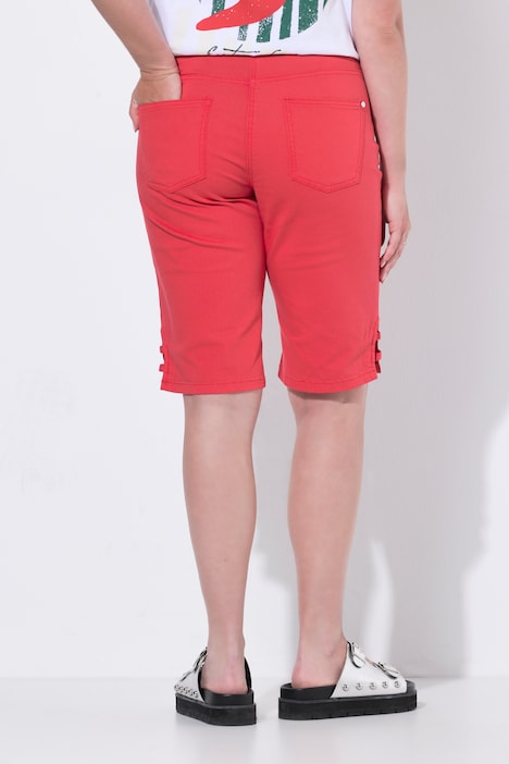 Berry denim Bermuda shorts, straight leg, 5 pocket, slit at hem