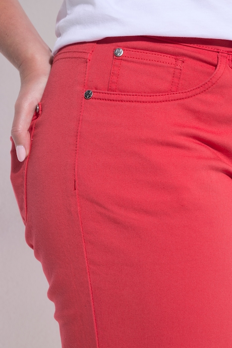 Berry denim Bermuda shorts, straight leg, 5 pocket, slit at hem