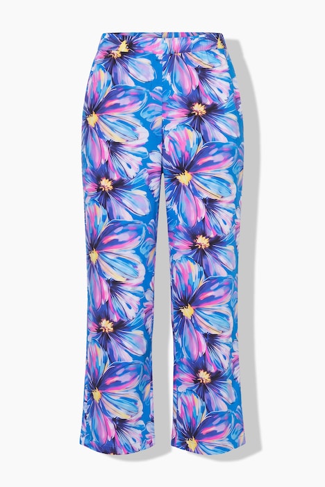 Hose, weites, gerades Bein, Blüten-Muster, Angel of Style x MIAMODA