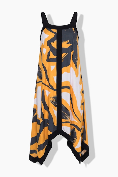 Robe maxi en jersey, coupe évasée, modèle sans manches, motif floral
