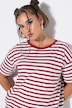 T-skjorte, oversize passform, stripete