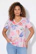 T-Shirt, Komfort Fit, Glitzersteinchen, Muschel-Muster