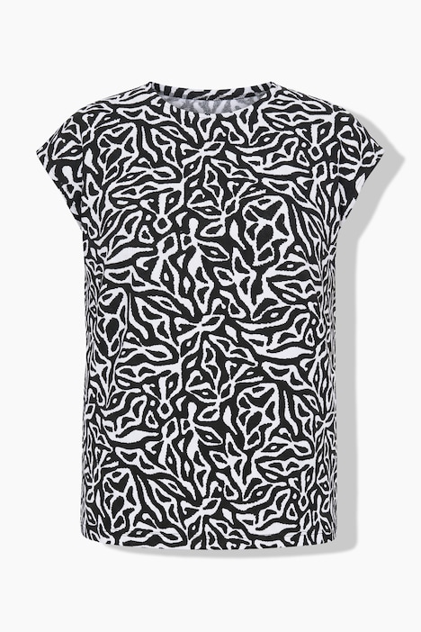 Camiseta, oversize, textura, estampado integral