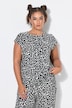 Camiseta, oversize, textura, estampado integral