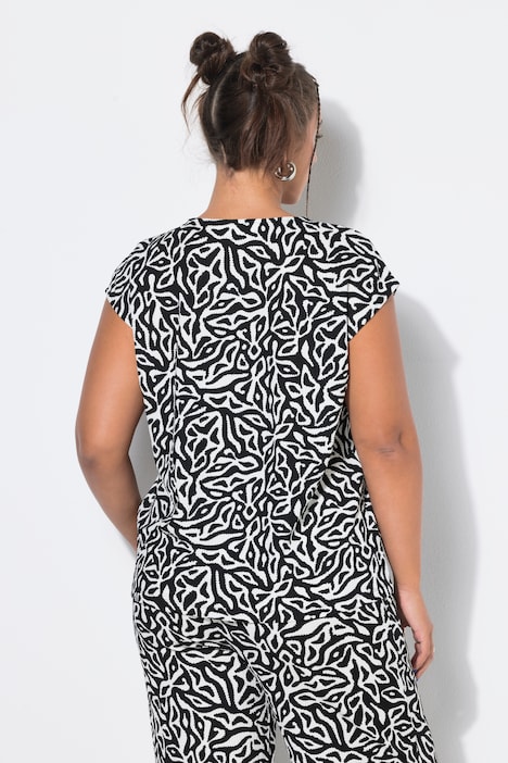 Camiseta, oversize, textura, estampado integral