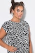 Camiseta, oversize, textura, estampado integral