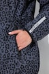 Regenjas, luipaardmotief, waterdicht, capuchon, klep