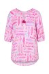 Tunic, A-line, fish pattern, 3/4 raglan sleeves