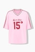 Maillot de foot, coupe oversize, imprimé Number et rayures