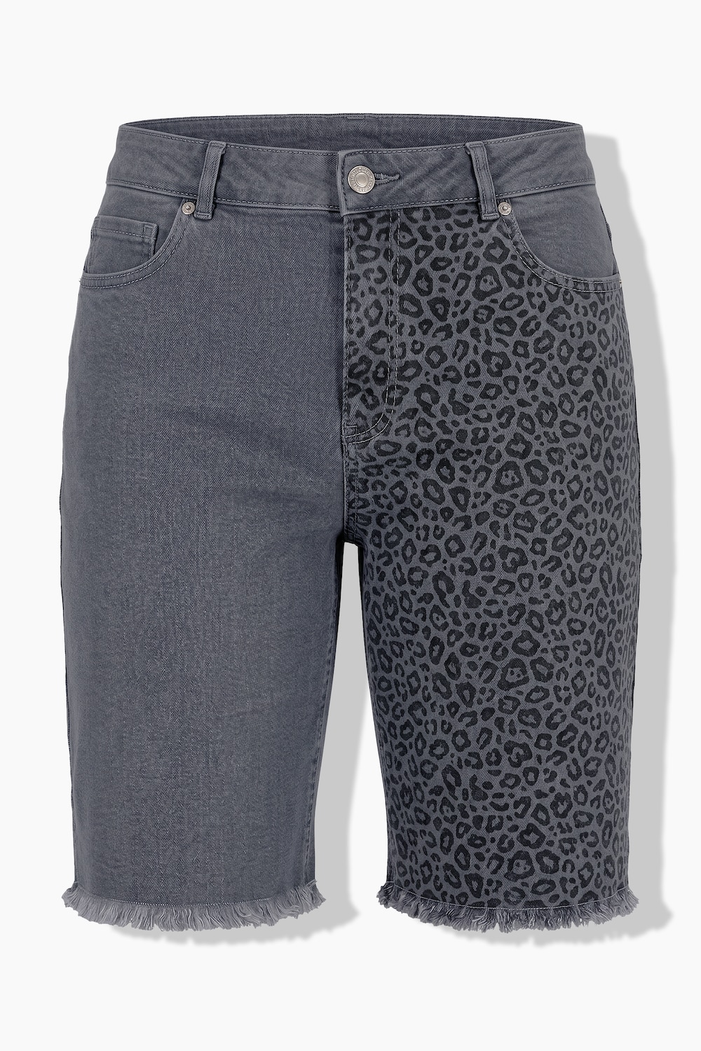 Stora storlekar Jeansshorts med vida ben, Dam, grå, storlek: 60, Bomull, Angel of Style