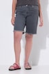 Jeans-Shorts, weites Bein, Leo-Patchoptik, 5-Pocket