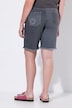 Jeans-Shorts, weites Bein, Leo-Patchoptik, 5-Pocket