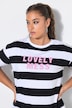 T-shirt dal taglio oversize con righe e scritta