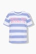 T-shirt dal taglio oversize con righe e scritta