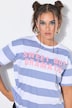 T-shirt dal taglio oversize con righe e scritta