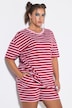 Pyjama, kurzer Zweiteiler, Blockstreifen, Shirt, Shorts