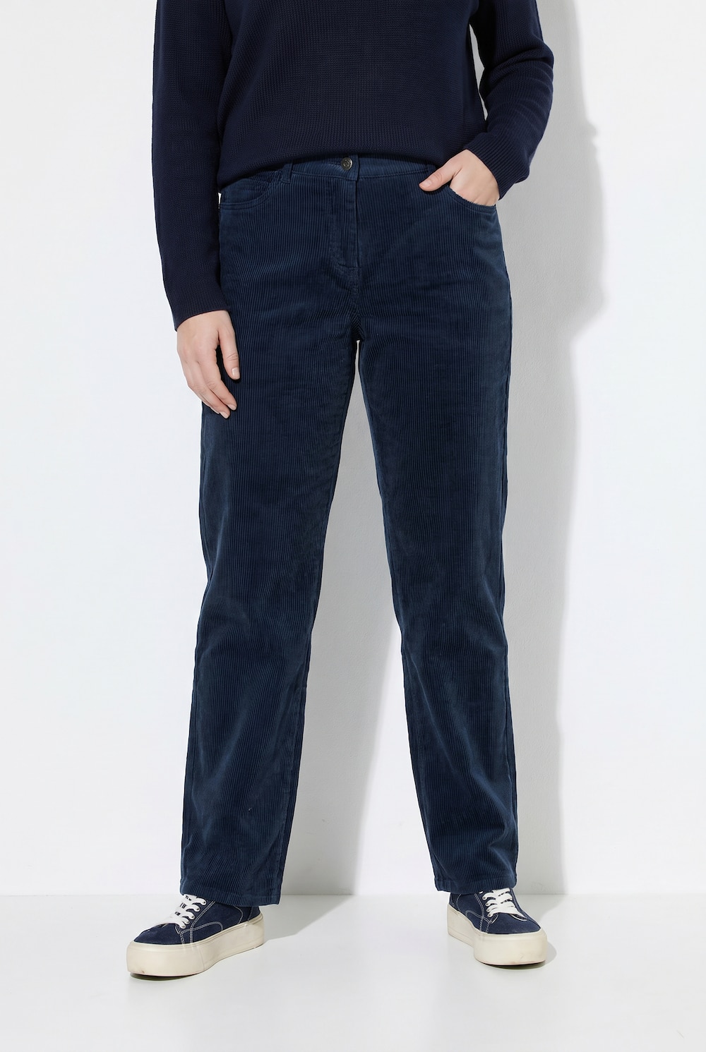 Cordhose Mary, weites Bein, Stretch, Biobaumwolle