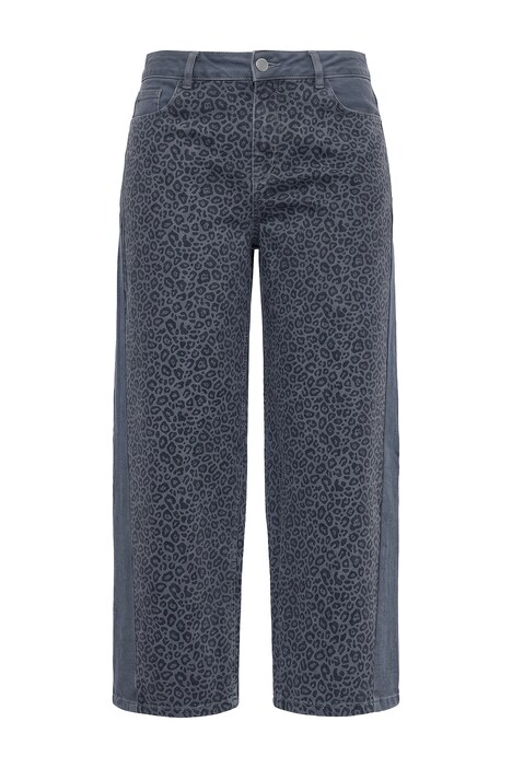 Barrel jeans, barrel fit, leopard print, 5 pockets