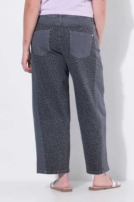 Barrel-Jeans, Barrel-Fit, Leo-Patchoptik, 5-Pocket