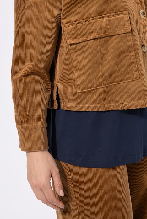 Cordjacke, Hemdkragen, Langarm, Biobaumwolle